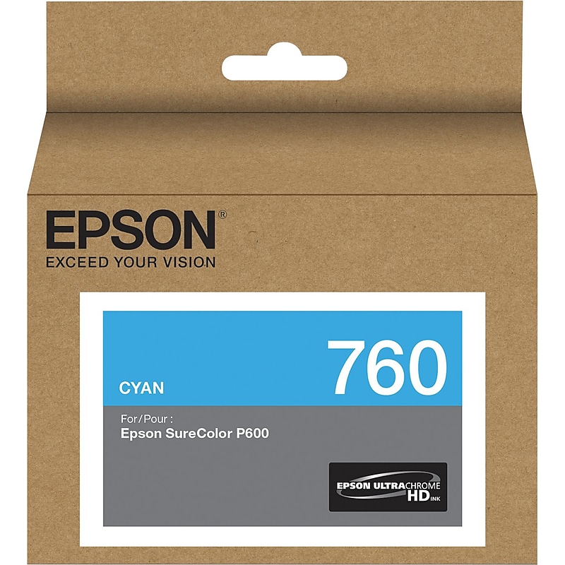 Epson 760 Ultrachrome Cyan Standard Yield Ink Cartridge image 1