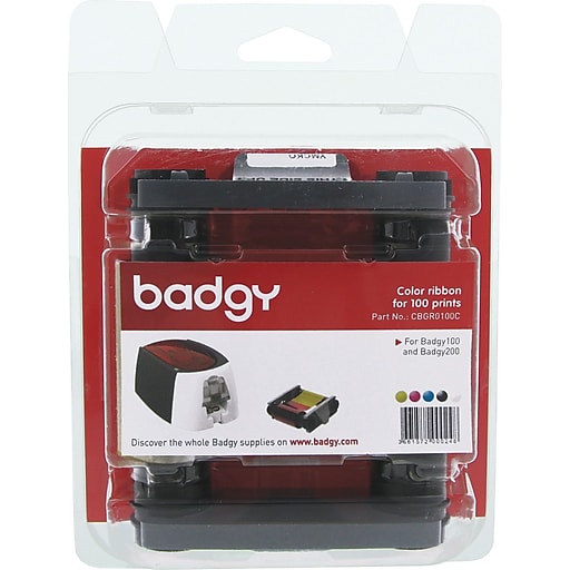 Badgy Color Ribbon for Badgy 100/200 Printers, YMCKO, Yields Badgy Color Ribbon for Badgy 100/200 Printers, YMCKO, Yields