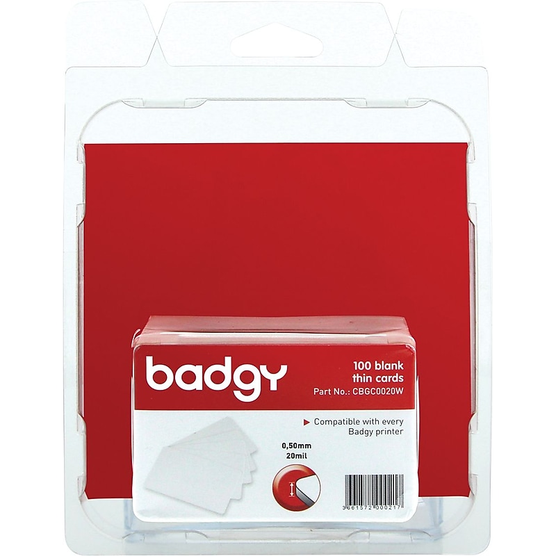 Badgy Blank Thin PVC Cards, White image 1