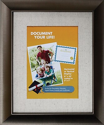 Victory Light 8" x 10" Linen Mat Bronze Document Frame VS2982I.810