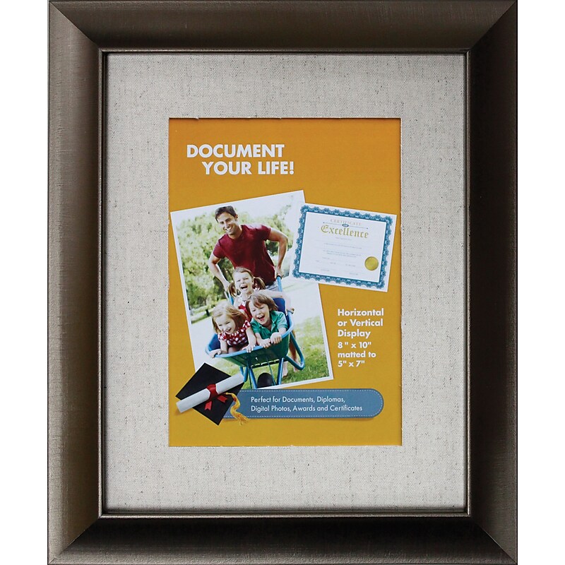 Victory Light 8" x 10" Linen Mat Bronze Document Frame VS2982I.810 image 1