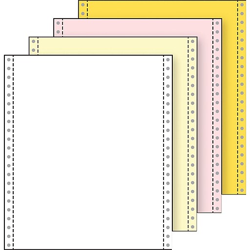 Printworks Professional 9.5" x 11", Computer Paper, 13 lbs, White/Canary/Pink/Gold, 800 Sheets