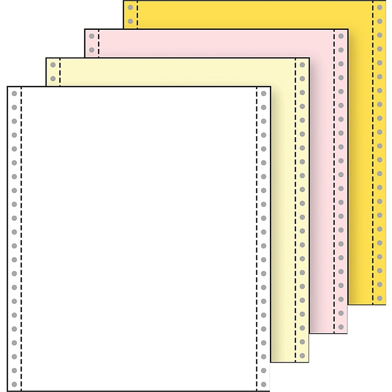 Printworks Professional 9.5" x 11", Computer Paper, 13 lbs, White/Canary/Pink/Gold, 800 Sheets/Carton (02234) image 1