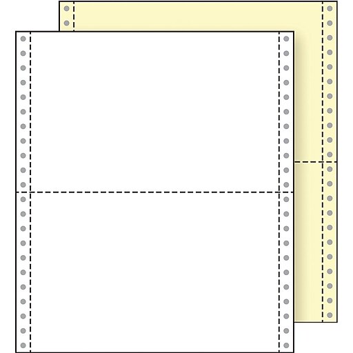 Printworks® Professional 2 Part Blank Computer Paper, 9 1/2" x 5 1/2", White/Canary, 2800 Sheets