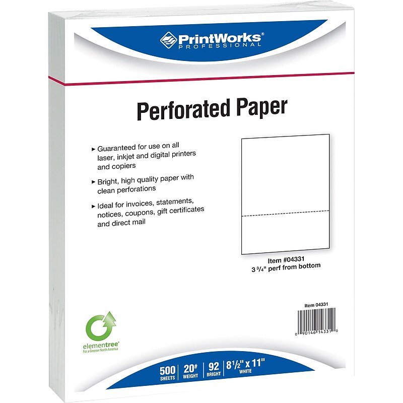 Printworks Professional 8 1/2" x 11" Multipurpose Paper, 20 lbs., 2500/Case (04331) image 1