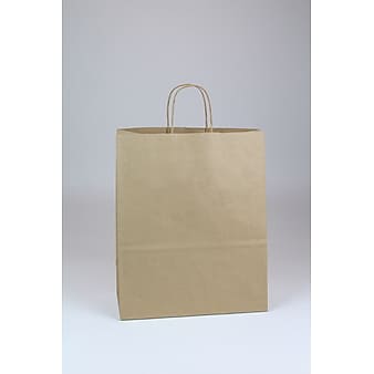 Escort Shopper 15.5" x 13" x 6" Kraft Paper Shopping Bags, Brown, 250/Carton (KRAFT13717)