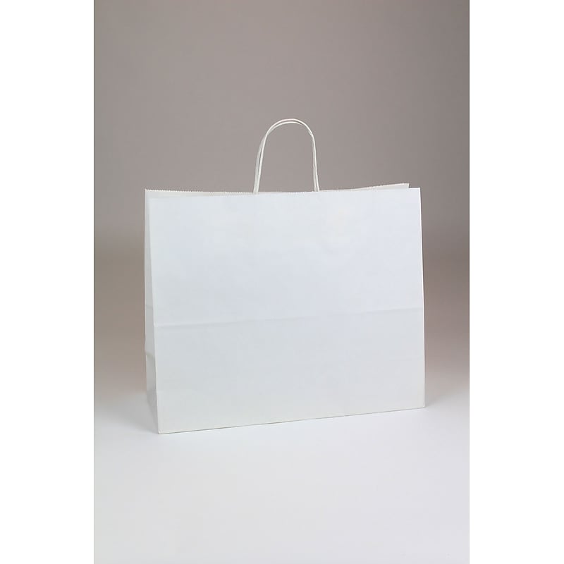 Vouge Shopper Kraft Paper Shopping Bag, White, 250 Bags/Carton (WHITE16613) image 1