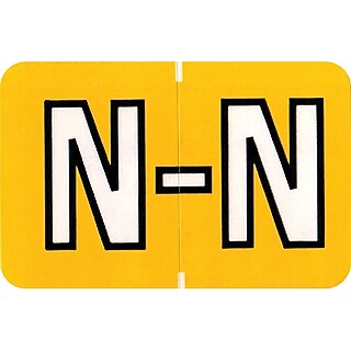 Doctor Stuff File Folder Labels - Alphabet Letter N, Yellow, 1" X 1.5", 126 Labels (Colwell COAM Compatible)