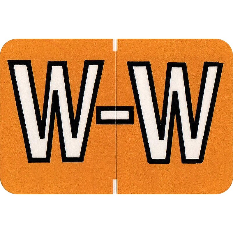Medical Arts Press Colwell Jewel Tone Compatible Alpha Sheet Style Labels, "W", 126/Pack (34882) image 1