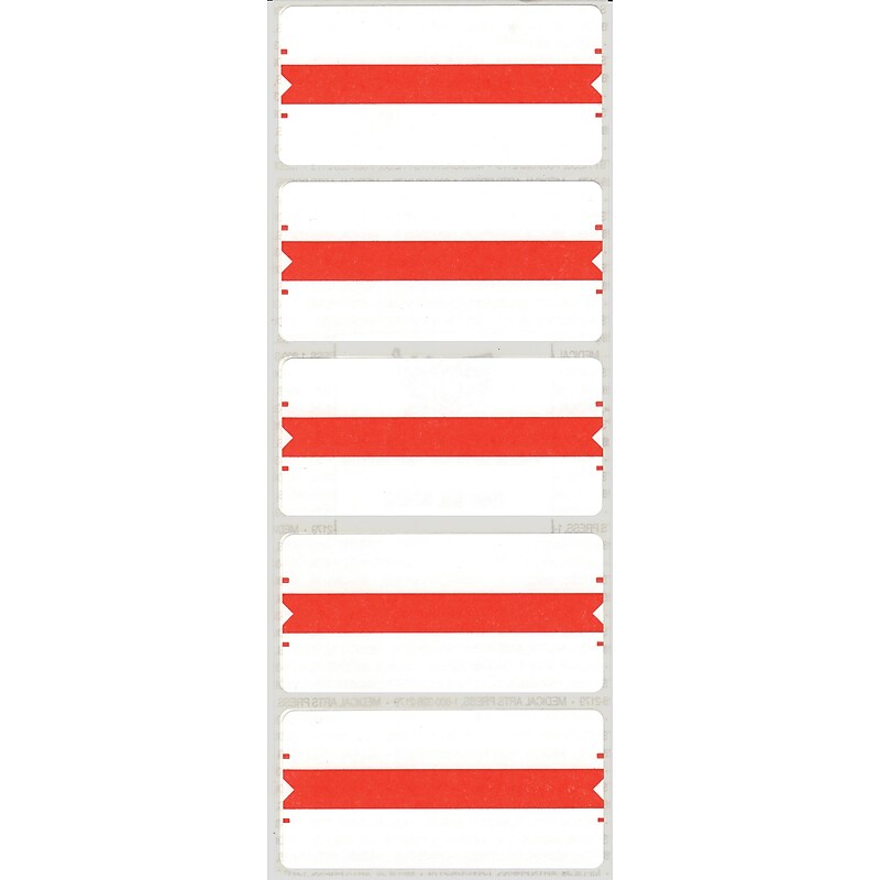 Medical Arts Press Wraparound Name Labels, Red, 250/Pack (32600) image 1