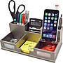 Victor Technology Wood Desk Organizer with Smart Phone Holder, Classic Silver, 5.5" x 10.4" x 3.5"~#|#~s0951554_sc7