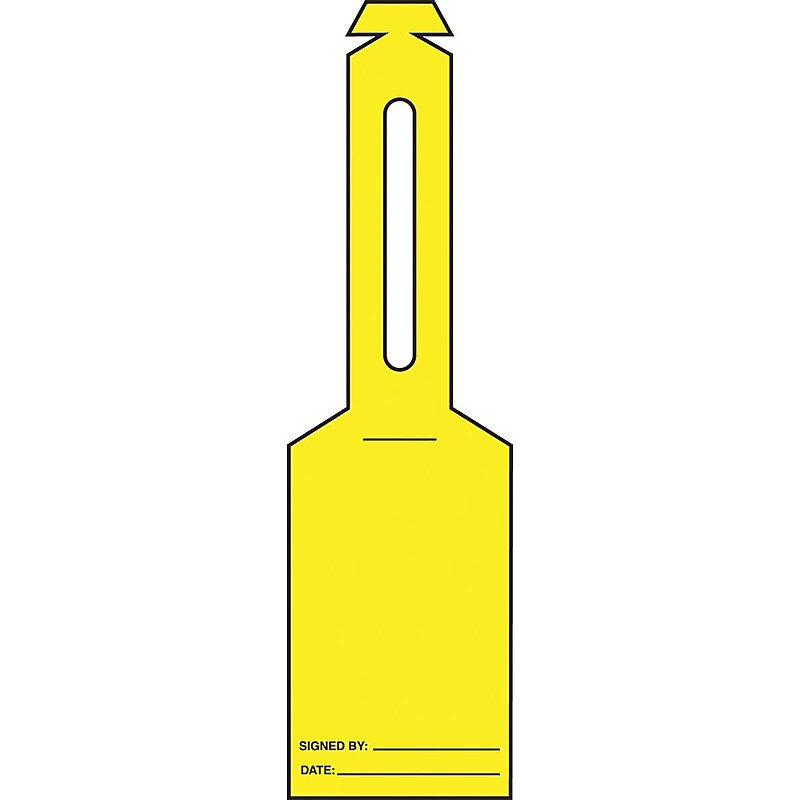 Accuform Loop 'n Strap Tags, Blank, Yellow, Plastic, 25/Pack (TAL375) image 1