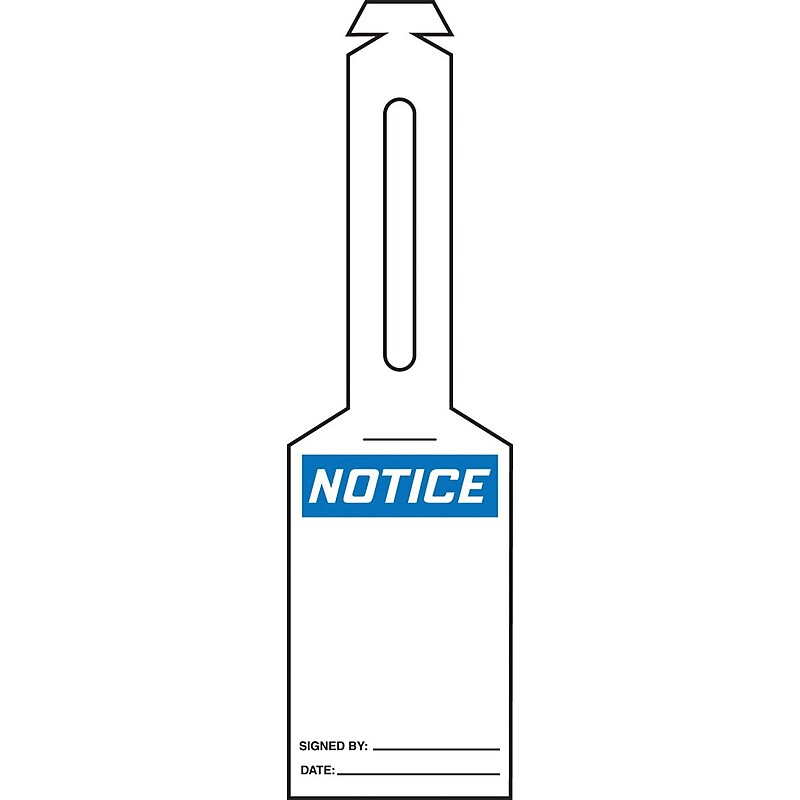 Accuform Loop 'n Strap Tags, NOTICE (BLANK), Plastic, 25/Pack (TAL329) image 1