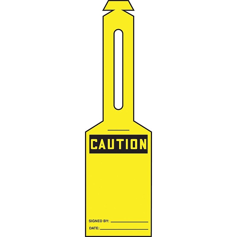 Accuform Loop 'n Strap Tags, CAUTION (BLANK), Plastic, 25/Pack (TAL325) image 1