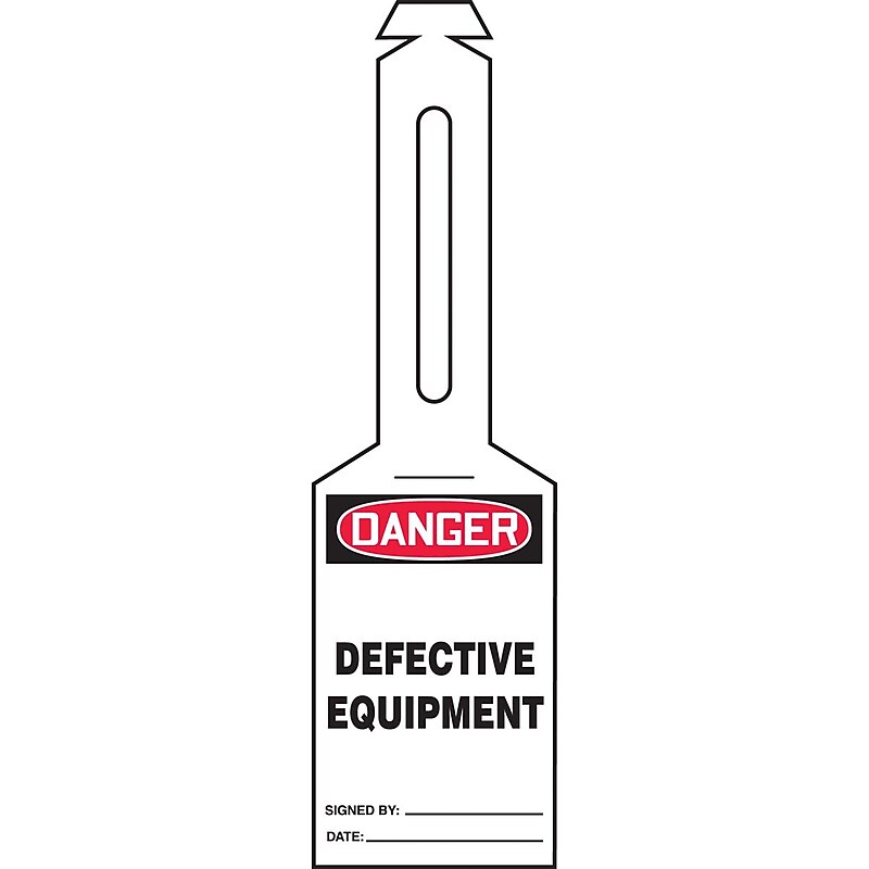 Accuform Loop 'n Strap Tags, DANGER DEFECTIVE EQUIPMENT, Plastic, 25/Pack (TAL302) image 1