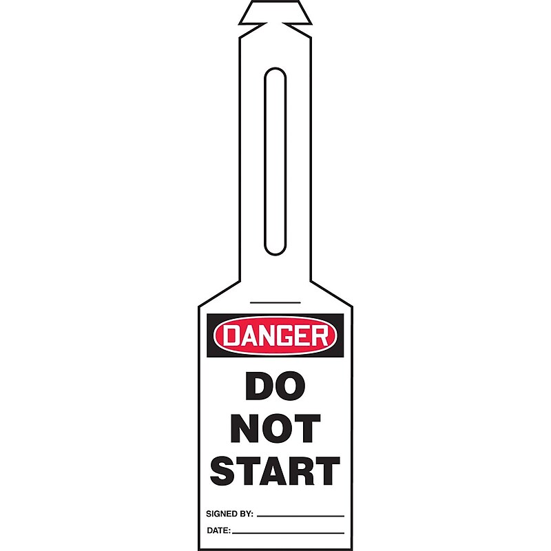 Accuform Loop 'n Strap Tags, DANGER DO NOT START, Plastic, 25/Pack (TAL352) image 1