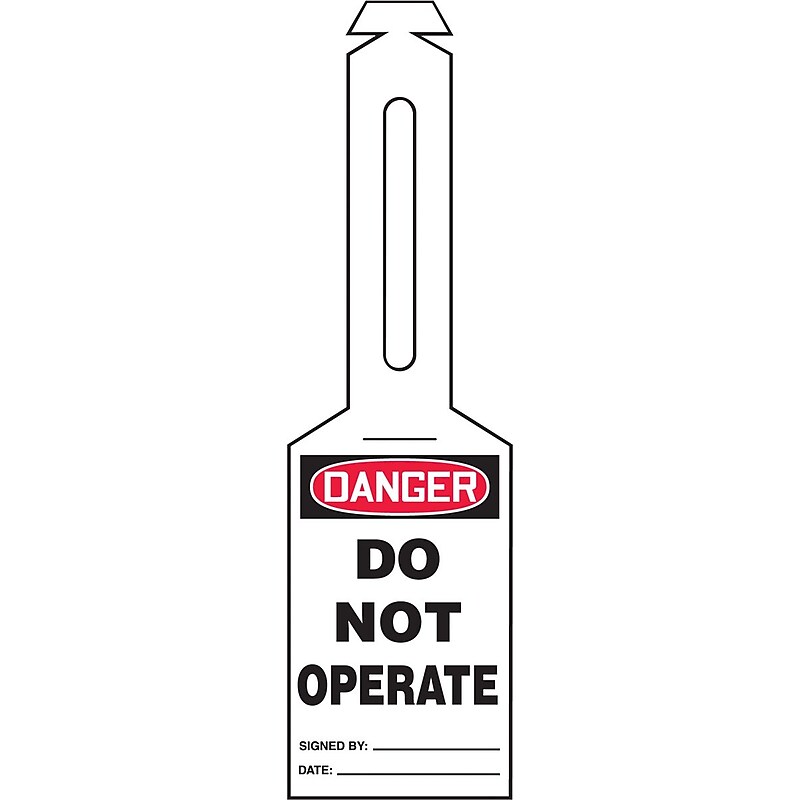 Accuform Loop 'n Strap Tags, DANGER DO NOT OPERATE, Plastic, 25/Pack (TAL350) image 1