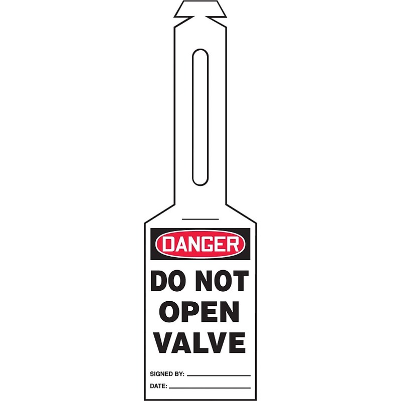 Accuform Loop 'n Strap Tags, DANGER DO NOT OPEN VALVE, Plastic, 25/Pack (TAL362) image 1