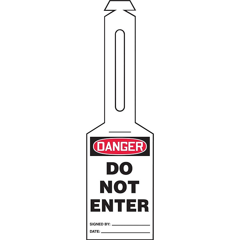 Accuform Loop 'n Strap Tags, DANGER DO NOT ENTER, Plastic, 25/Pack (TAL358) image 1
