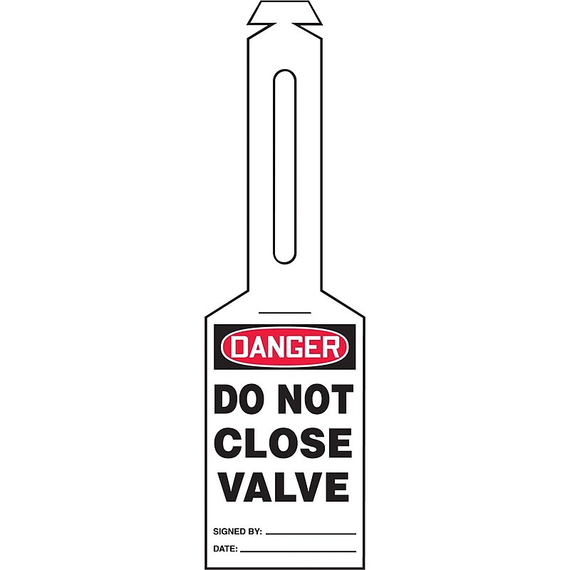 Accuform Loop 'n Strap Tags, DANGER DO NOT CLOSE VALVE, Plastic, 25/Pack (TAL360) image 1