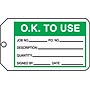 Accuform Production Control Tag, O.K. TO USE, 5¾" x 3¼", RP-Plastic, 25/Pack (MMT325PTP)~#|#~s0952685_sc7