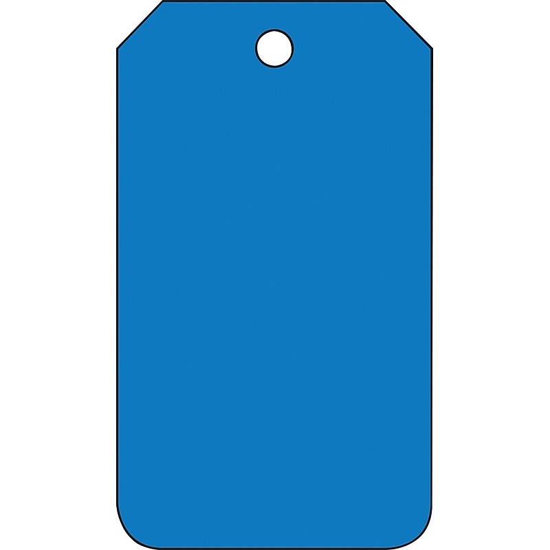 Accuform Solid Color Blank Tag, Blue, 5 3/4" x 3 1/4", PF-Cardstock, 25/Pack (MDT526CTP) image 1