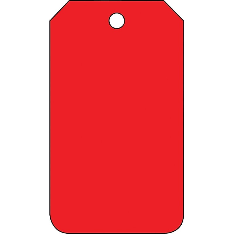 Accuform Solid Color Blank Tag, Red, 5¾" x 3¼", PF-Cardstock, 25/Pack (MDT523CTP) image 1