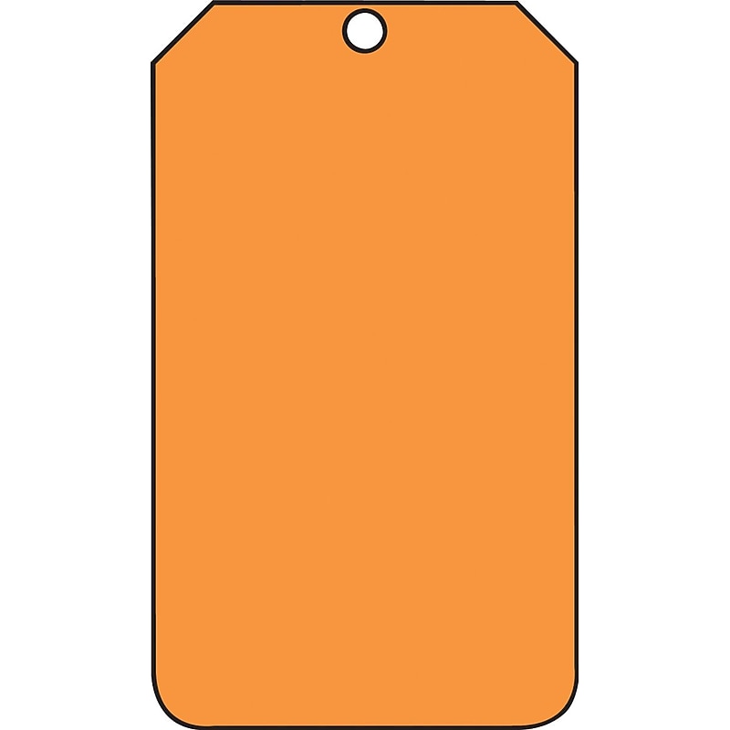 Accuform Solid Color Blank Tag, Orange, 5¾" x 3¼", PF-Cardstock, 25/Pack (MDT522CTP) image 1