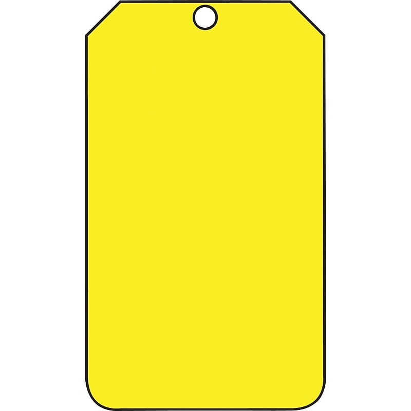 Accuform Solid Color Blank Tag, Yellow, 5¾" x 3¼", PF-Cardstock, 25/Pack (MDT524CTP) image 1