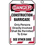 Accuform Safety Tag, DANGER CONSTRUCTION BARRICADE, 5¾" x 3¼", RP-Plastic, 25/Pack (TAB102PTP)~#|#~s0952722_sc7