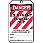 Accuform Safety Tag, DANGER EQUIPMENT LOCKED OUT, 5 3/4" x 3 1/4", RP-Plastic, 25/Pack (MLT410PTP)~#|#~s0952746_sc7