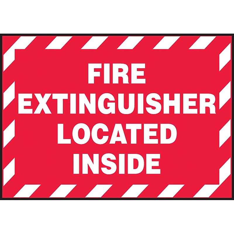 Accuform Safety Label, FIRE EXTINGUISHER LOCATED INSIDE, 3 1/2" x 5", Adhesive Vinyl, 5/Pack (LVHR565VSP) image 1