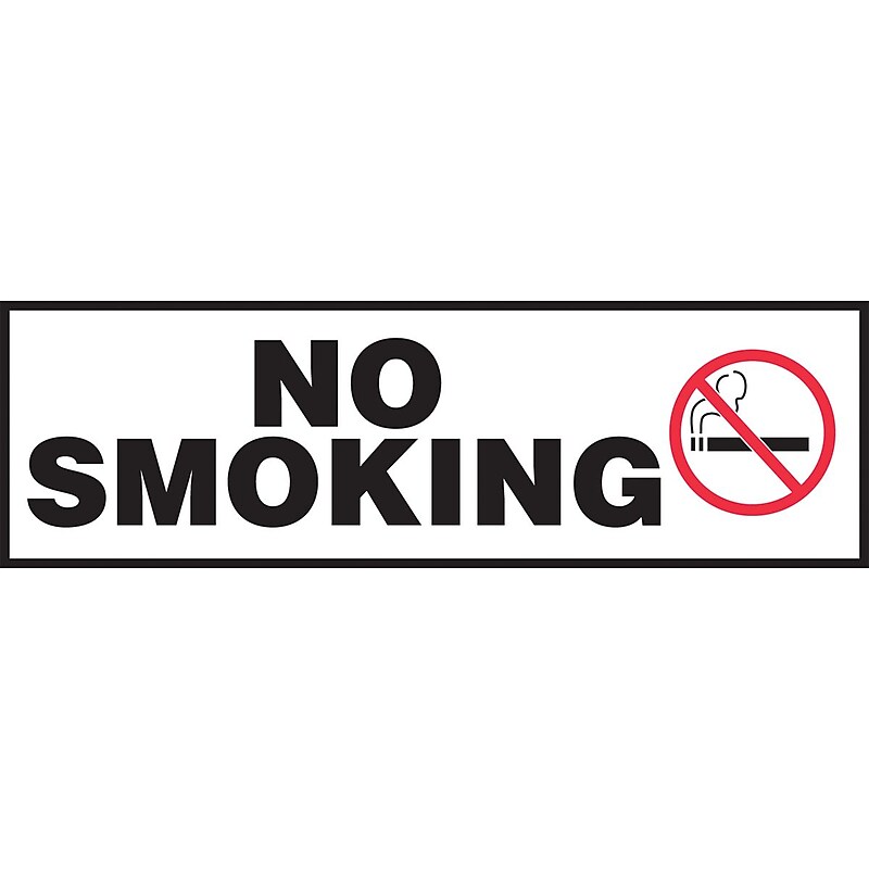Accuform Safety Label, NO SMOKING, 3" x 10", Adhesive Vinyl, 5/Pack (LSMK575VSP) image 1