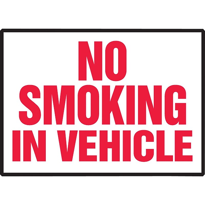 Accuform Safety Label, NO SMOKING IN VEHICLE, 3 1/2" x 5", Adhesive Vinyl, 5/Pack (LSMK551VSP) image 1
