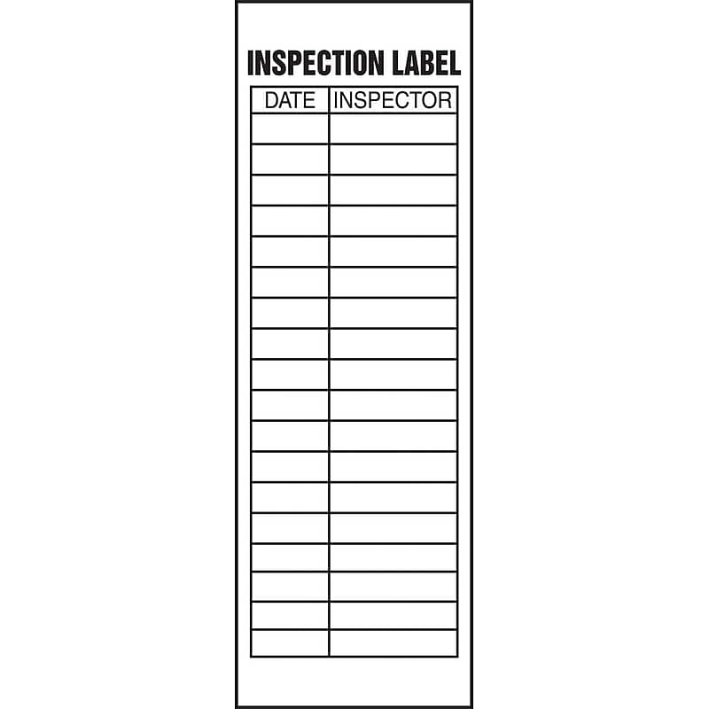 Accuform Safety Label, INSPECTION LABEL, 6" x 2", Adhesive Vinyl, 5/Pack (LELC525VSP) image 1