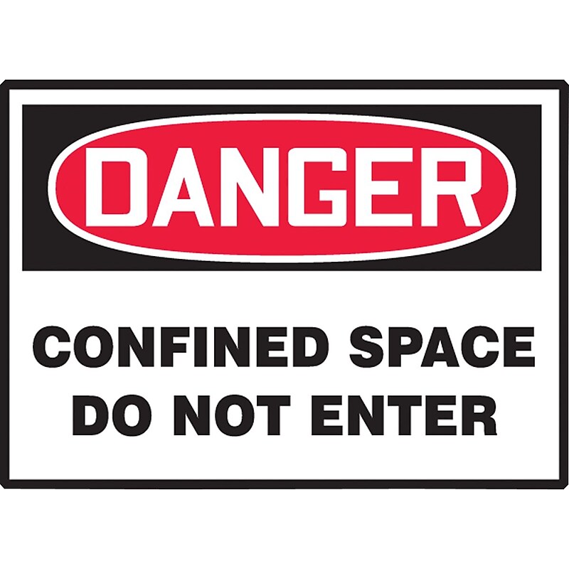 Accuform Safety Label, DANGER CONFINED SPACE DO NOT ENTER, 3 1/2" x 5", Adhesive Vinyl, 5/Pack (LCSP242VSP) image 1
