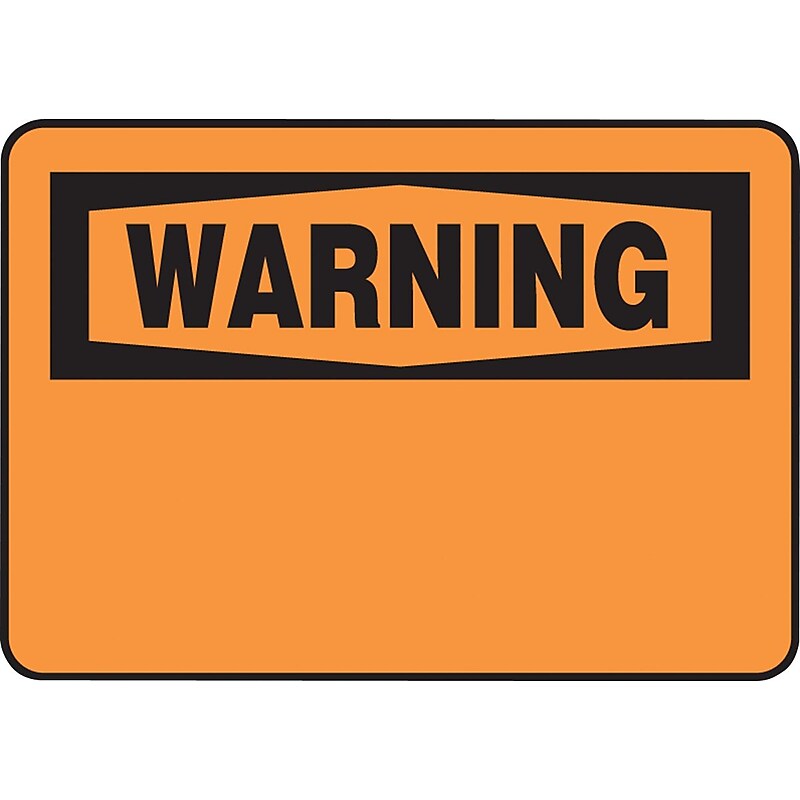 Accuform Safety Label, WARNING (BLANK), 3 1/2" x 5", Adhesive Vinyl, 5/Pack (LRBH333VSP) image 1