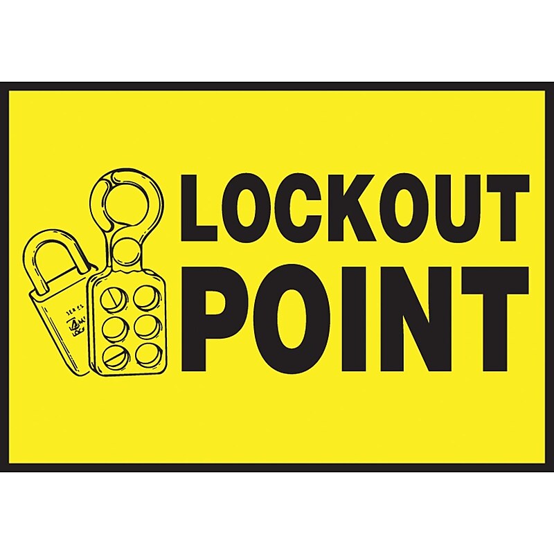 Accuform Safety Label, LOCKOUT POINT, 3 1/2" x 5", Adhesive Vinyl, 5/Pack (LLKT510VSP) image 1
