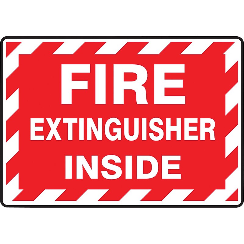 Accuform Safety Label, FIRE EXTINGUISHER INSIDE, 3 1/2" x 5", Adhesive Vinyl, 5/Pack (LFXG571VSP) image 1