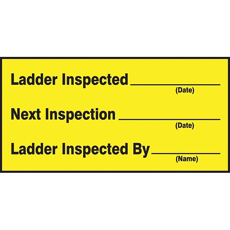 Accuform Label; LADDER INSPECTED #, NEXT INSPECTION #, INSPECTED BY #, 1 1/2"x3", Vinyl, 10/Pack (LCRT507VSP) image 1
