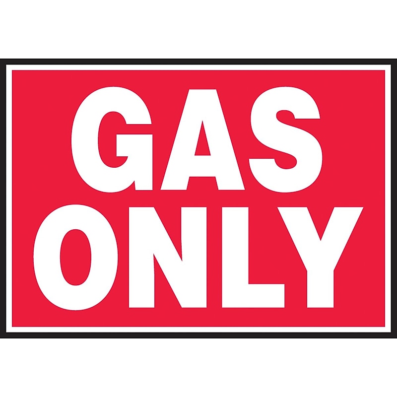 Accuform Safety Label, GAS ONLY, 3 1/2" x 5", Adhesive Vinyl, 5/Pack (LCHL539VSP) image 1