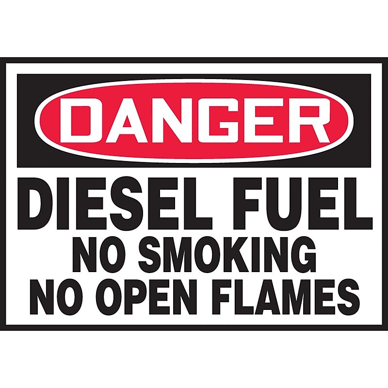 Accuform Label, DANGER DIESEL FUEL NO SMOKING NO OPEN FLAMES, 3 1/2"x5", Adhesive Vinyl, 5/Pack (LCHL018VSP) image 1