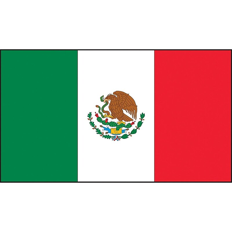 Accuform Hard Hat/Helmet Decal, MEXICAN FLAG, 1" x 1¾", Reflective Adhesive Vinyl, 5/Pack (LHTL694) image 1