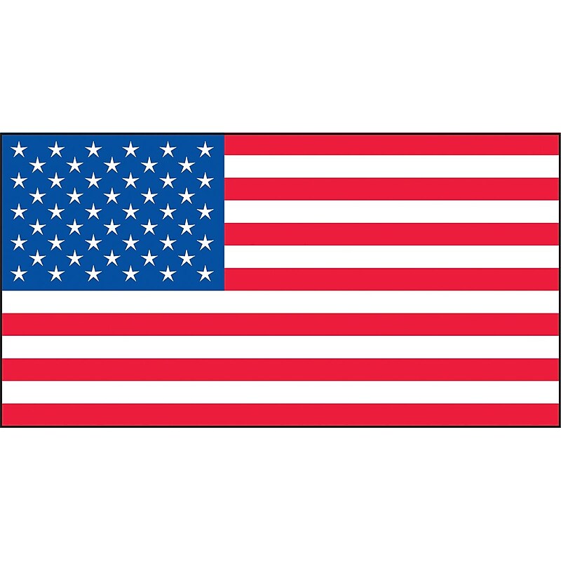 Accuform Hard Hat/Helmet Decal, AMERICAN FLAG, 2" x 4", Reflective Adhesive Vinyl, 5/Pack (LHTL673) image 1