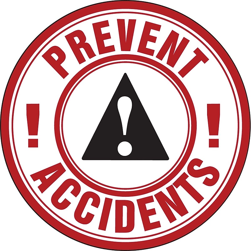 Accuform Hard Hat/Helmet Decal, PREVENT ACCIDENTS!, 2 1/4", Adhesive Vinyl, 10/Pack (LHTL106) image 1