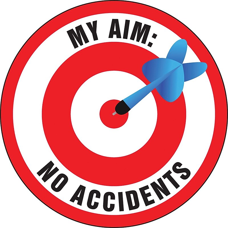 Accuform Hard Hat/Helmet Decal, MY AIM: NO ACCIDENTS, 2 1/4", Adhesive Vinyl, 10/Pack (LHTL138) image 1