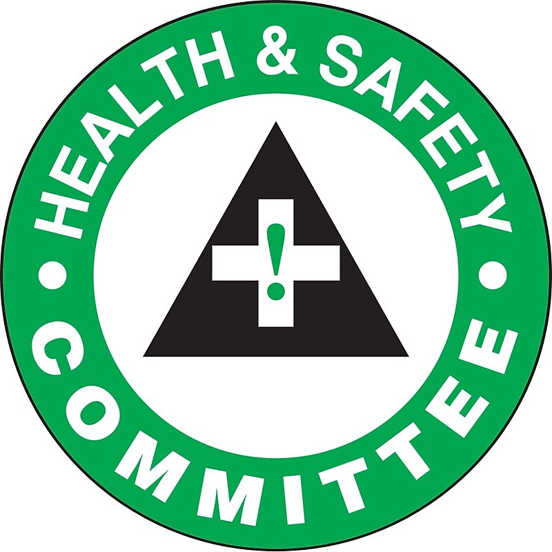 Accuform Hard Hat/Helmet Decal, HEALTH & SAFETY COMMITTEE, 2 1/4", Adhesive Vinyl, 10/Pack (LHTL314) image 1