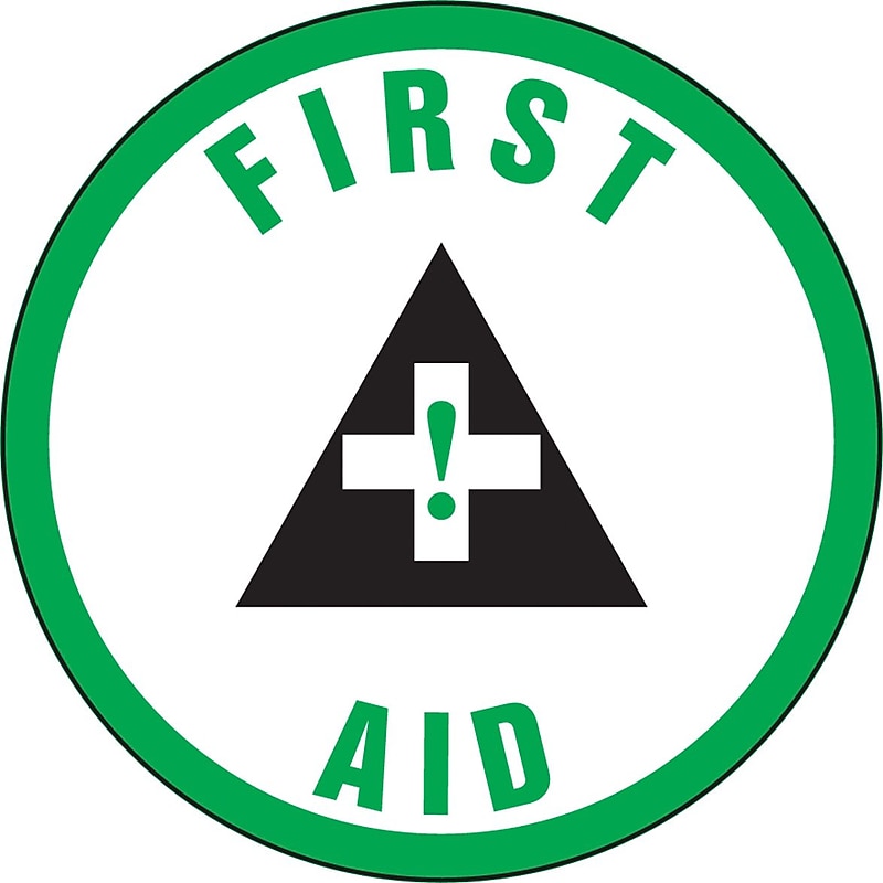 Accuform Hard Hat/Helmet Decal, FIRST AID, 2 1/4", Adhesive Vinyl, 10/Pack (LHTL316) image 1