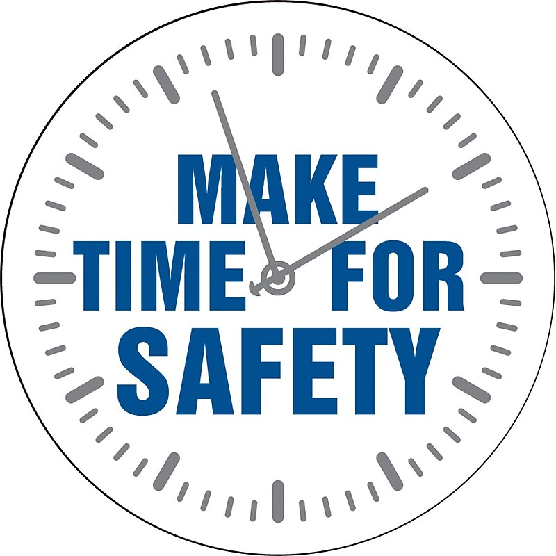 Accuform Hard Hat/Helmet Decal, MAKE TIME FOR SAFETY, 2 1/4", Adhesive Vinyl, 10/Pack (LHTL136) image 1
