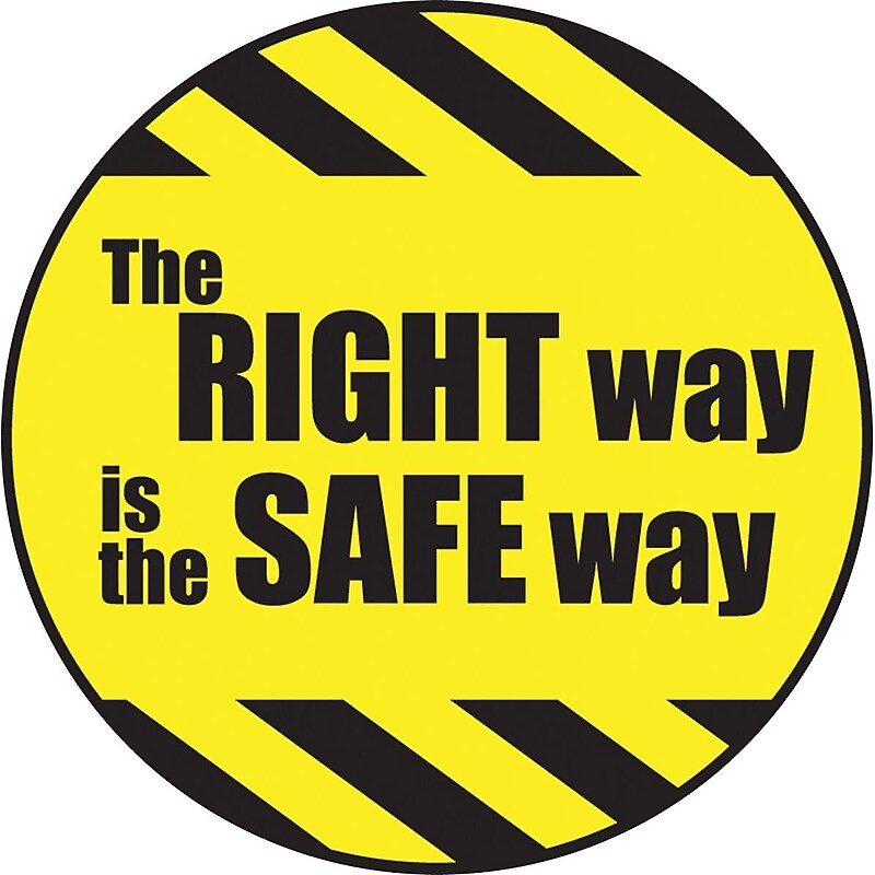 Accuform Hard Hat/Helmet Decal, THE RIGHT WAY IS THE SAFE WAY, 2¼", Adhesive Vinyl, 10/Pack (LHTL192) image 1